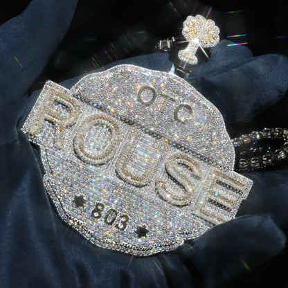 Custom Letter On Irregular Circle Pendant