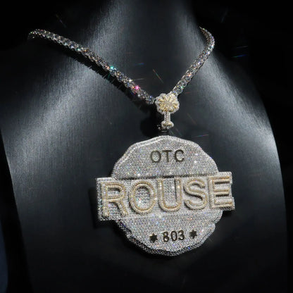 Custom Letter On Irregular Circle Pendant