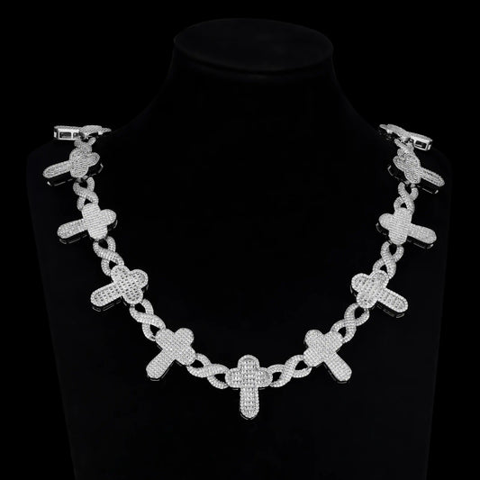 S925 Moissanite Cross Infinity Chain