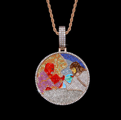 Satan and God Iced Out Pendant