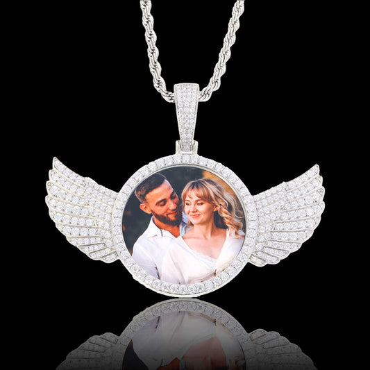 Photo With Wings Custom Moissanite Pendant