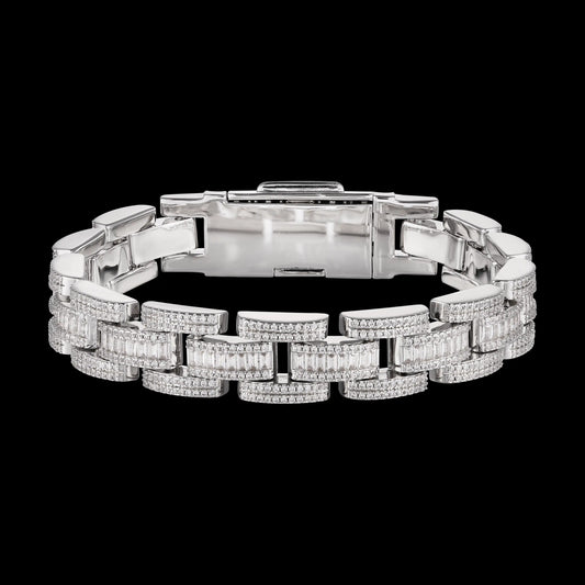 S925 Moissanite Baguette & Round Bracelet