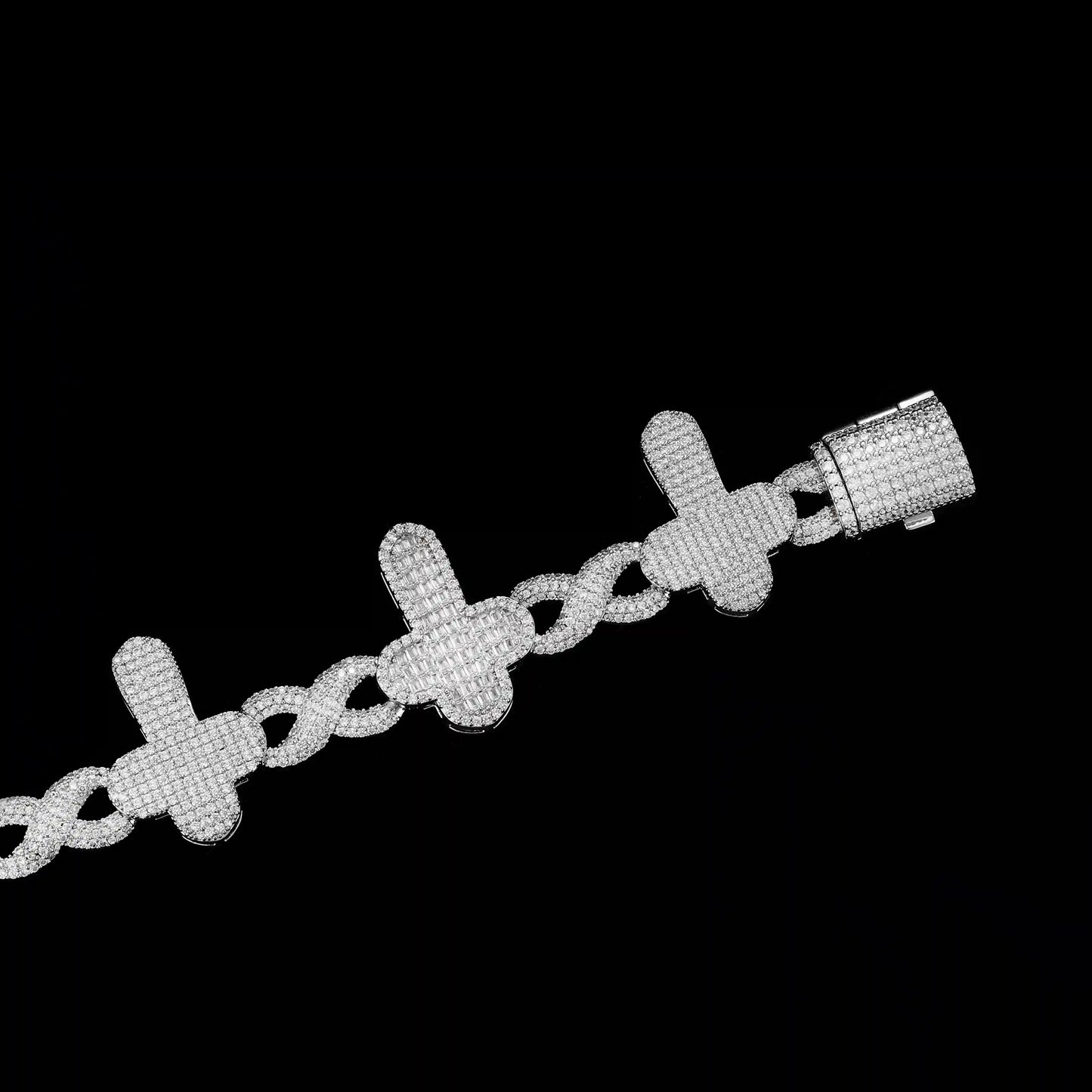 S925 Moissanite Cross Infinity Bracelet