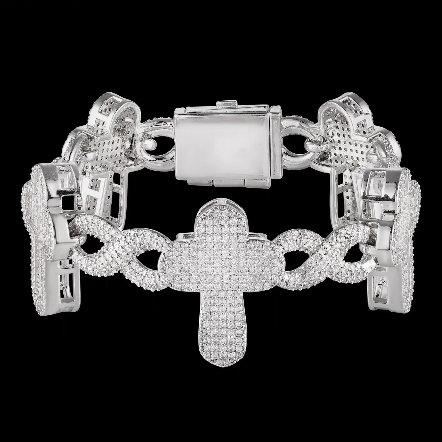 S925 Moissanite Cross Infinity Bracelet