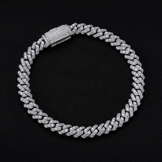 S925 Moissanite 6MM Cuban Bracelet