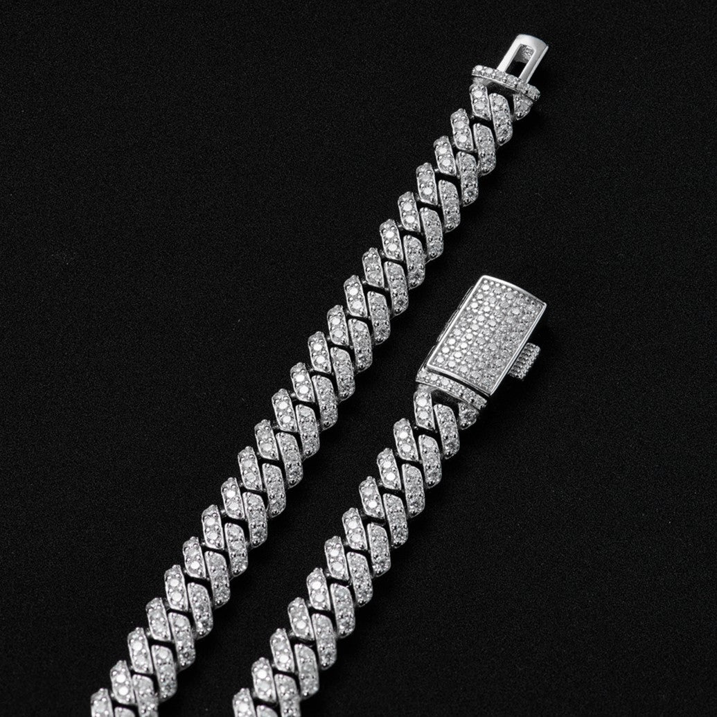 S925 Moissanite 6MM Cuban Bracelet