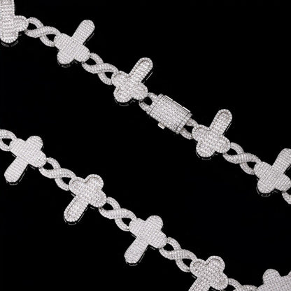 S925 Moissanite Cross Infinity Chain