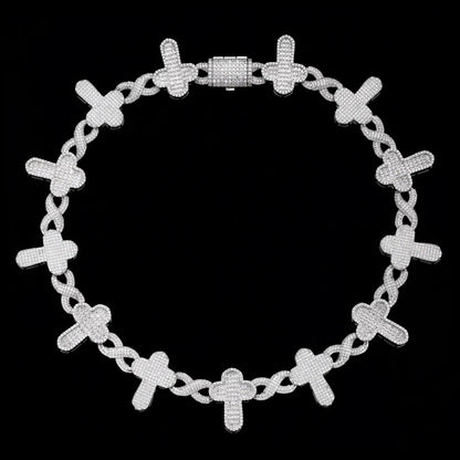 S925 Moissanite Cross Infinity Chain