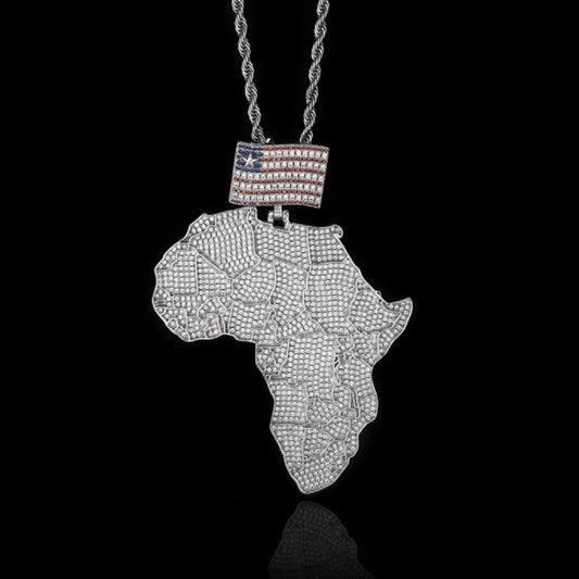 Iced Out Map Pendant