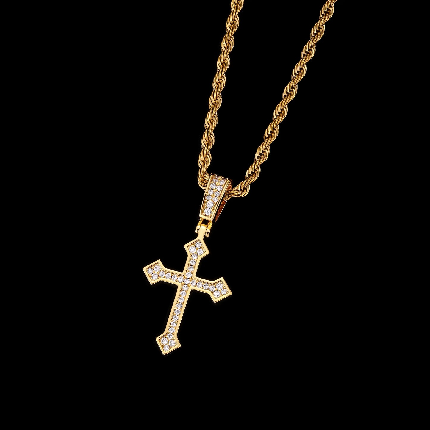 Iced Mini Potent Cross Pendant