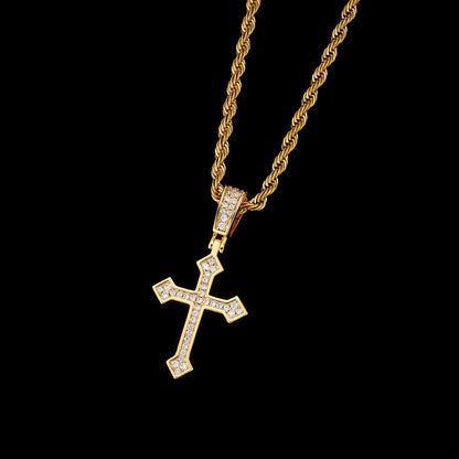Iced Mini Potent Cross Pendant