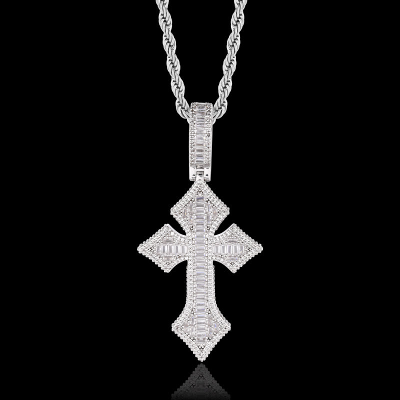 Iced Victorian Cross Pendent