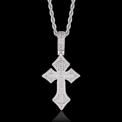 Iced Victorian Cross Pendent