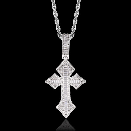 Iced Victorian Cross Pendent