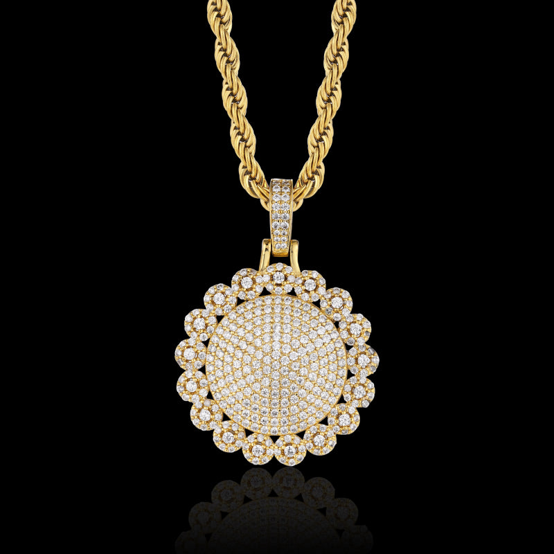 Iced Round Halo Pendant