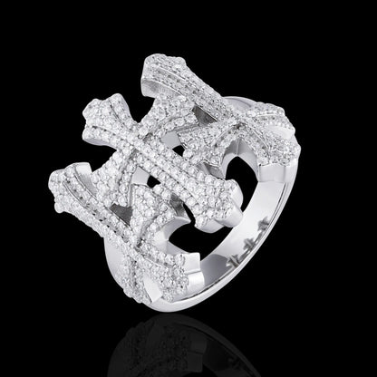 S925 Moissanite Triple Cross Ring