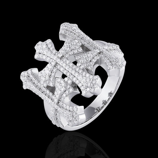 S925 Moissanite Triple Cross Ring