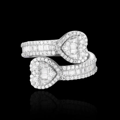 S925 Moissanite Baguette Heart Ring