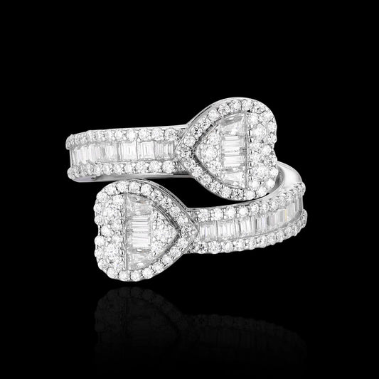 S925 Moissanite Baguette Heart Ring