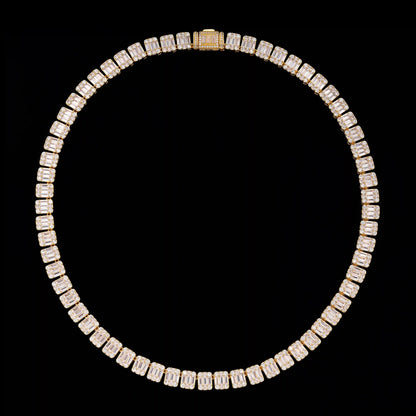 S925 Moissanite 9MM Baguette Tennis Chain