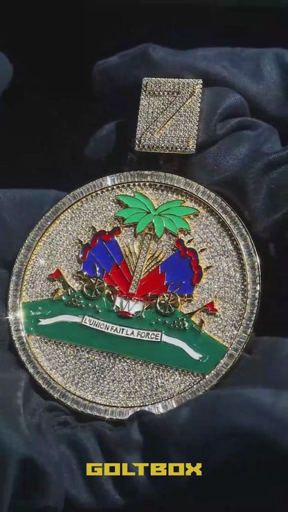 Custom Haiti Style Round Pendant