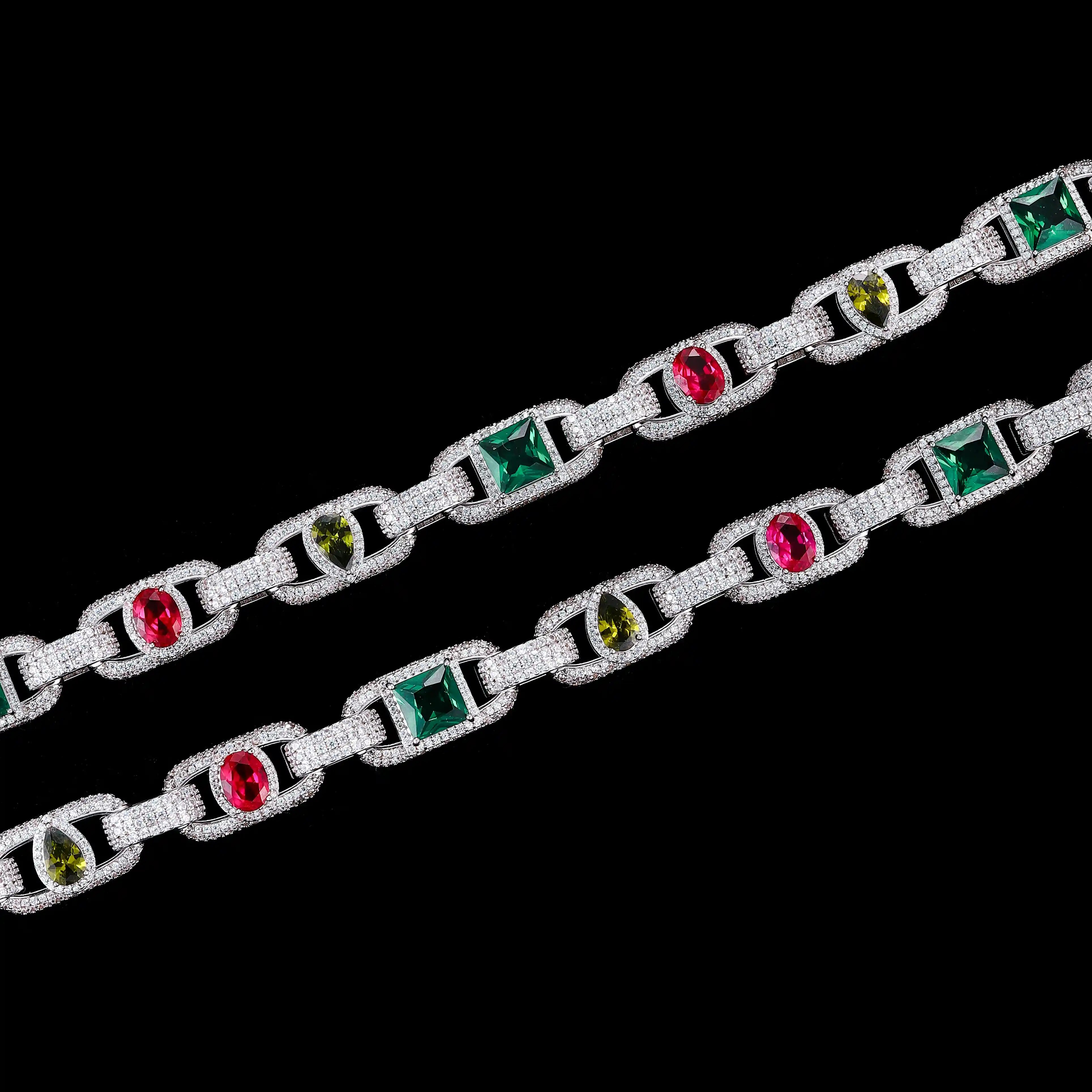 Multicolor Gemstone Mariner Chain